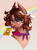 Size: 1425x1906 | Tagged: safe, artist:ohhoneybee, pony, bisexual pride flag, bust, clothes, decal, flower, freckles, genderfluid pride flag, intersex pride flag, looking at you, mouth hold, petals, portrait, pride, pride flag, rainbow, scarf, simple background, smiling, smiling at you, solo