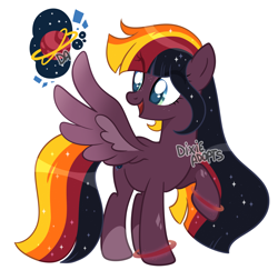 Size: 2000x1947 | Tagged: safe, artist:dixieadopts, oc, oc only, oc:astral nebula, pegasus, pony, blue eyes, body markings, coat markings, colored wings, ethereal mane, eye clipping through hair, eyeshadow, female, freckles, gradient eyes, gradient wings, green eyes, long mane, looking back, makeup, mare, offspring, open mouth, parent:sunburst, parent:twilight sparkle, parents:twiburst, pegasus oc, raised hoof, simple background, smiling, socks (coat markings), solo, sparkly mane, sparkly tail, spread wings, starry mane, starry tail, tail, teal eyes, transparent background, turned head, wings