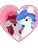 Size: 1080x1440 | Tagged: safe, artist:sodapop sprays, oc, oc only, oc:aurora, oc:skyfire lumia, pony, wolf, wolf pony, bust, chest fluff, duo, heart, looking at each other, looking at someone, one eye closed, simple background, transparent background, wink