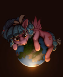 Size: 1024x1242 | Tagged: safe, artist:zetamad, cozy glow, pegasus, pony, g4, atg 2023, female, filly, foal, newbie artist training grounds, pony bigger than a planet, solo, world domination