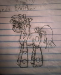 Size: 720x883 | Tagged: safe, artist:wvdr220dr, oc, oc only, earth pony, gynoid, pony, robot, draft, female, lined paper, mare, solo, traditional art