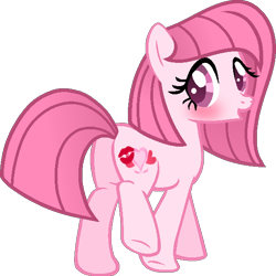 Size: 580x580 | Tagged: safe, artist:muhammad yunus, artist:ponybasesrus, oc, oc only, oc:annisa trihapsari, earth pony, pony, g4, annibutt, base used, blushing, butt, cute, daaaaaaaaaaaw, earth pony oc, female, kiss my ass, looking at you, looking back, looking back at you, mare, ocbetes, plot, simple background, solo, transparent background