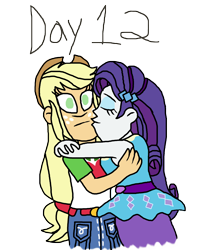 Size: 3000x3696 | Tagged: safe, artist:horroraceman93, applejack, rarity, human, equestria girls, g4, my little pony equestria girls: better together, female, high res, lesbian, scene interpretation, ship:rarijack, shipping, simple background, transparent background