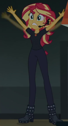 Size: 308x568 | Tagged: safe, screencap, sunset shimmer, human, equestria girls, g4, my little pony equestria girls: better together, opening night, cropped, solo