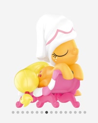 Size: 1080x1350 | Tagged: safe, applejack, earth pony, pony, g4, clothes, eyes closed, furniture, head scarf, merchandise, sleeping, solo, toy