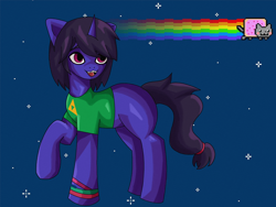 Size: 4000x3000 | Tagged: safe, artist:sleepymist, oc, oc only, oc:mist avalon, pony, unicorn, 2000s, nyan cat