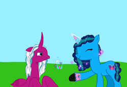 Size: 3072x2108 | Tagged: safe, artist:misty arcana(eva.zz), misty brightdawn, opaline arcana, alicorn, pony, unicorn, g5, spoiler:g5, 1000 hours in ms paint, a better ending for opaline arcana, female, high res, mare