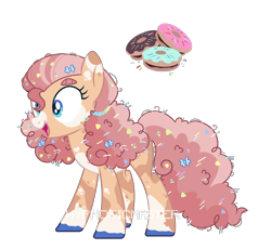 Size: 2052x1890 | Tagged: safe, artist:hypnoticmasteruwu, oc, oc only, earth pony, pony, base used, candy, coat markings, female, food, mare, offspring, open mouth, open smile, parent:cheese sandwich, parent:pinkie pie, parents:cheesepie, simple background, smiling, solo, sprinkles, transparent background