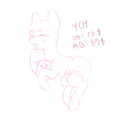 Size: 1000x1000 | Tagged: safe, artist:veincchi, oc, pony, advertisement, blushing, commission, diaper, diaper fetish, fetish, non-baby in diaper, plushie, solo, ych example, ych sketch, your character here