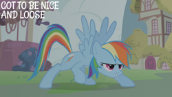 Size: 2000x1125 | Tagged: safe, edit, edited screencap, editor:quoterific, screencap, rainbow dash, pegasus, pony, call of the cutie, g4, solo