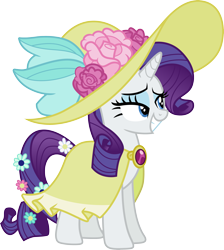 Size: 3000x3351 | Tagged: safe, artist:cloudy glow, rarity, pony, unicorn, g4, sweet and elite, .ai available, clothes, dress, hat, high res, simple background, solo, transparent background, vector