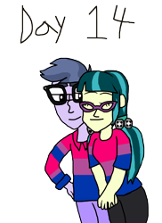 Size: 3000x4130 | Tagged: safe, artist:bigpurplemuppet99, juniper montage, micro chips, human, equestria girls, g4, bisexual pride flag, female, male, microjuniper, pride, pride flag, shipping, simple background, straight, transparent background