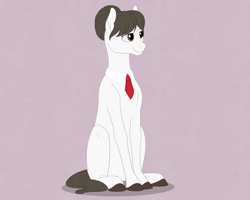 Size: 1500x1200 | Tagged: safe, artist:citizenveasey, raven, earth pony, pony, g4, bangs, female, hair bun, hoers, hooves, mare, necktie, secretary