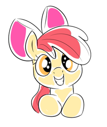 Size: 429x510 | Tagged: safe, artist:cookieboy011, apple bloom, earth pony, pony, g4, female, filly, foal, simple background, solo, white background