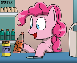 Size: 1921x1577 | Tagged: safe, artist:gradiusfanatic, pinkie pie, earth pony, pony, g4, egg, female, food, mayonnaise, pencil, reference, sauce