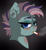 Size: 5339x5765 | Tagged: safe, artist:horsesrnaked, oc, oc only, oc:krys, earth pony, pony, blue eyes, bust, cigarette, cigarette smoke, dark background, ear piercing, earring, eyebrows, female, gauges, gradient background, jewelry, lidded eyes, looking at you, piercing, pink hair, pink mane, portrait, shaved mane, short hair, short mane, smoke, smoking, solo, thick eyebrows, torn ear