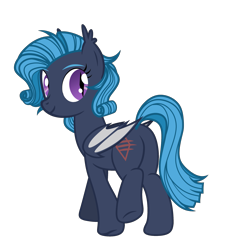 Size: 2569x2845 | Tagged: safe, artist:equestria secret guard, oc, oc only, oc:shadow diamond, bat pony, pony, bat pony oc, bat wings, butt, female, high res, looking at you, looking back, mare, plot, rear view, simple background, smiling, transparent background, walking, wings