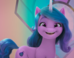 Size: 1765x1374 | Tagged: safe, screencap, izzy moonbow, pony, unicorn, a little horse, g5, my little pony: make your mark, my little pony: make your mark chapter 4, spoiler:g5, spoiler:my little pony: make your mark, spoiler:my little pony: make your mark chapter 4, spoiler:mymc04e06, :d, cute, female, happy, izzybetes, looking at you, mare, open mouth, open smile, smiling, solo