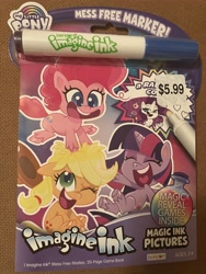 Size: 4032x3024 | Tagged: safe, applejack, pinkie pie, twilight sparkle, g4, g4.5, my little pony: pony life, book, coloring book, imagine ink, irl, marker, merchandise, paper, photo, pictures