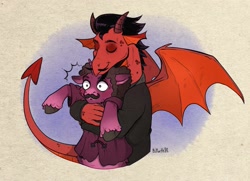 Size: 1839x1331 | Tagged: safe, artist:birdoffnorth, dragon, pony, unicorn, disenchantment, duo, ponified