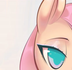 Size: 3989x3863 | Tagged: safe, artist:mirroredsea, fluttershy, pegasus, pony, g4, close-up, colored pupils, eye, eyeshadow, female, high res, lidded eyes, makeup, mare, simple background, solo, white background