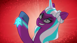 Size: 3072x1727 | Tagged: safe, screencap, opaline arcana, alicorn, pony, g5, i've seen fire and i've seen rain (bows), my little pony: tell your tale, spoiler:g5, spoiler:my little pony: tell your tale, spoiler:tyts01e54, female, grin, mare, smiling, solo