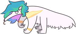 Size: 4448x1980 | Tagged: safe, artist:threetwotwo32232, princess celestia, anteater, g4, female, simple background, solo, species swap, transparent background