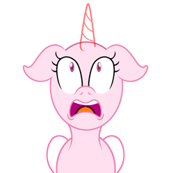 Size: 2030x2066 | Tagged: safe, artist:muhammad yunus, bald, base, female, floppy ears, high res, ibispaint x, mare, open mouth, shocked, simple background, solo, transparent background, wide eyes