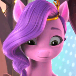 Size: 528x528 | Tagged: safe, screencap, pipp petals, pegasus, pony, a little horse, g5, my little pony: make your mark, my little pony: make your mark chapter 4, spoiler:g5, spoiler:my little pony: make your mark, spoiler:my little pony: make your mark chapter 4, spoiler:mymc04e06, :d, :o, adorapipp, animated, cute, daaaaaaaaaaaw, female, gif, happy, head tilt, jewelry, mare, open mouth, open smile, pipp petals is best facemaker, reaction image, smiling, solo, surprised, tiara, weapons-grade cute