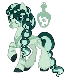 Size: 1725x2086 | Tagged: oc name needed, safe, artist:strawberry-spritz, oc, oc only, hybrid, female, magical lesbian spawn, offspring, parent:queen chrysalis, parent:zecora, parents:zecoralis, simple background, solo, transparent background