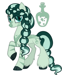 Size: 1725x2086 | Tagged: safe, artist:strawberry-spritz, oc, oc only, oc:princess toxic swamp, hybrid, female, magical lesbian spawn, offspring, parent:queen chrysalis, parent:zecora, parents:zecoralis, simple background, solo, transparent background