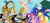 Size: 1322x604 | Tagged: safe, artist:fanvideogames, applejack, fluttershy, pinkie pie, princess celestia, princess luna, rainbow dash, rarity, twilight sparkle, pegasus, pony, g4, daisy duck, disney, donald duck, female, goofy (disney), male, mare, mickey mouse, minnie mouse, pink mane, pink tail, pluto (disney), smiling, tail, wings, yellow coat