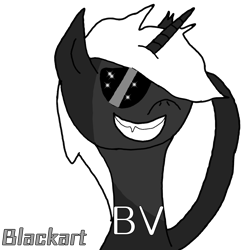 Size: 1000x1000 | Tagged: safe, artist:blacksun nuller, oc, oc only, oc:blacksun, pony, unicorn, meme, png, simple background, smiling, solo, sunglasses, transparent background