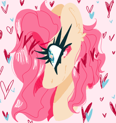 Size: 1052x1120 | Tagged: safe, artist:namiiarts, fluttershy, pegasus, pony, g4, blushing, bust, heart, side view, solo