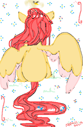 Size: 358x546 | Tagged: safe, artist:namiiarts, fluttershy, pegasus, pony, g4, rear view, sitting, solo, spread wings, wings