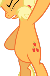 Size: 4933x7408 | Tagged: safe, artist:tardifice, edit, vector edit, applejack, earth pony, pony, buckball season, g4, belly, eyes closed, pictures of bellies, simple background, solo, transparent background, vector