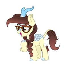 Size: 1313x1203 | Tagged: safe, artist:darbypop1, oc, oc only, oc:darby, kirin, female, glasses, simple background, solo, species swap, transparent background