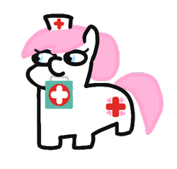 Size: 349x332 | Tagged: safe, nurse redheart, earth pony, pony, g4, /mlp/ tf2 general, medkit, nurse, simple background, solo, squatpony, team fortress 2, transparent background