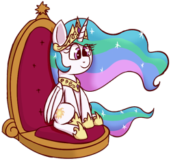 Size: 684x644 | Tagged: safe, artist:xppp1n, princess celestia, alicorn, pony, g4, cute, cutelestia, female, mare, simple background, sitting, solo, throne, transparent background