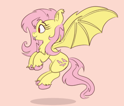 Size: 1000x858 | Tagged: safe, artist:nedemai, fluttershy, bat pony, pony, g4, animated, atg 2023, bat ponified, female, flutterbat, mare, newbie artist training grounds, race swap, simple background, solo, spread wings, wings