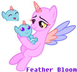 Size: 1875x1755 | Tagged: safe, artist:feather_bloom, alicorn, pony, g4, baby, base, female, free to use, holding a pony, horn, mother, mother and child, ms paint, simple background, transparent horn, transparent wings, white background, wings