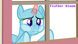 Size: 2880x1620 | Tagged: safe, artist:feather_bloom, pony, g4, base, female, free to use, glass, horn, mare, ms paint, pouting, pouty lips, sad, simple background, solo, sparkly eyes, transparent horn, white background, window, wingding eyes