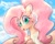 Size: 1024x810 | Tagged: safe, artist:petaltwinkle, fluttershy, pegasus, pony, g4, alternate hairstyle, bust, clothes, cute, dress, female, heart, heart eyes, jewelry, laurel wreath, looking at you, mare, necklace, open mouth, open smile, shyabetes, signature, smiling, smiling at you, solo, wingding eyes