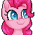 Size: 50x50 | Tagged: safe, artist:doekitty, part of a set, pinkie pie, earth pony, pony, g4, animated, bust, icon, open mouth, open smile, pixel art, simple background, smiling, solo, transparent background