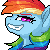 Size: 50x50 | Tagged: safe, artist:doekitty, part of a set, rainbow dash, pegasus, pony, g4, animated, bust, grin, icon, looking sideways, pixel art, simple background, smiling, solo, transparent background