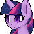Size: 50x50 | Tagged: safe, artist:doekitty, part of a set, twilight sparkle, pony, g4, animated, bust, glowing, glowing eyes, icon, pixel art, simple background, solo, transparent background, white eyes