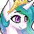 Size: 50x50 | Tagged: safe, artist:doekitty, part of a set, princess celestia, alicorn, pony, g4, animated, bust, crown, eyebrows, eyebrows visible through hair, female, gif, icon, jewelry, looking at you, mare, pixel art, regalia, simple background, smiling, smiling at you, solo, transparent background