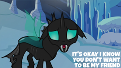 Size: 2000x1125 | Tagged: safe, edit, edited screencap, editor:quoterific, screencap, thorax, changeling, g4, the times they are a changeling, solo