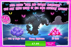 Size: 1961x1296 | Tagged: safe, gameloft, idw, nightmare forces, g4, my little pony: magic princess, advertisement, costs real money, english, gem, idw showified, introduction card, magic coins, mobile game, nightmare creature, numbers, sale, solo, text, unnamed character, unnamed nightmare forces