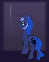 Size: 1620x2070 | Tagged: safe, artist:dusthiel, princess luna, alicorn, pony, g4, atg 2023, female, folded wings, mare, newbie artist training grounds, solo, wings